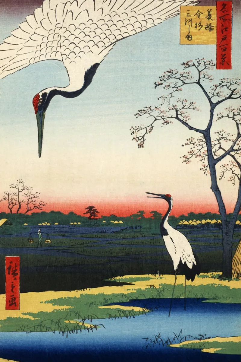Utagawa Hirshige - Minowa, Kanasugi e Mikawashima, 1857 pellicola backlit da William Store