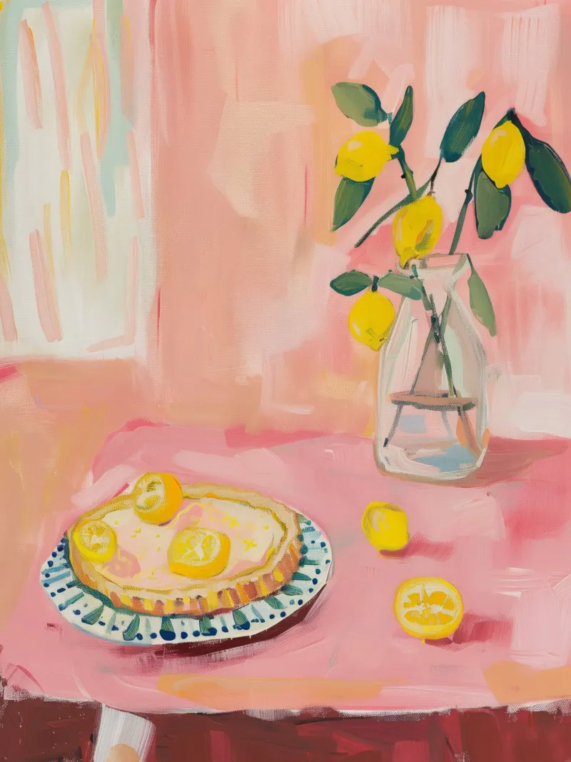 Pink Lemon Print Poster von Bella Studio