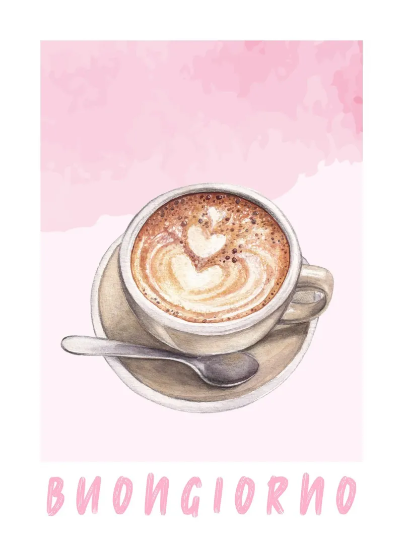 Goedemorgen Koffie Print canvas met Baklijst van Bella Studio