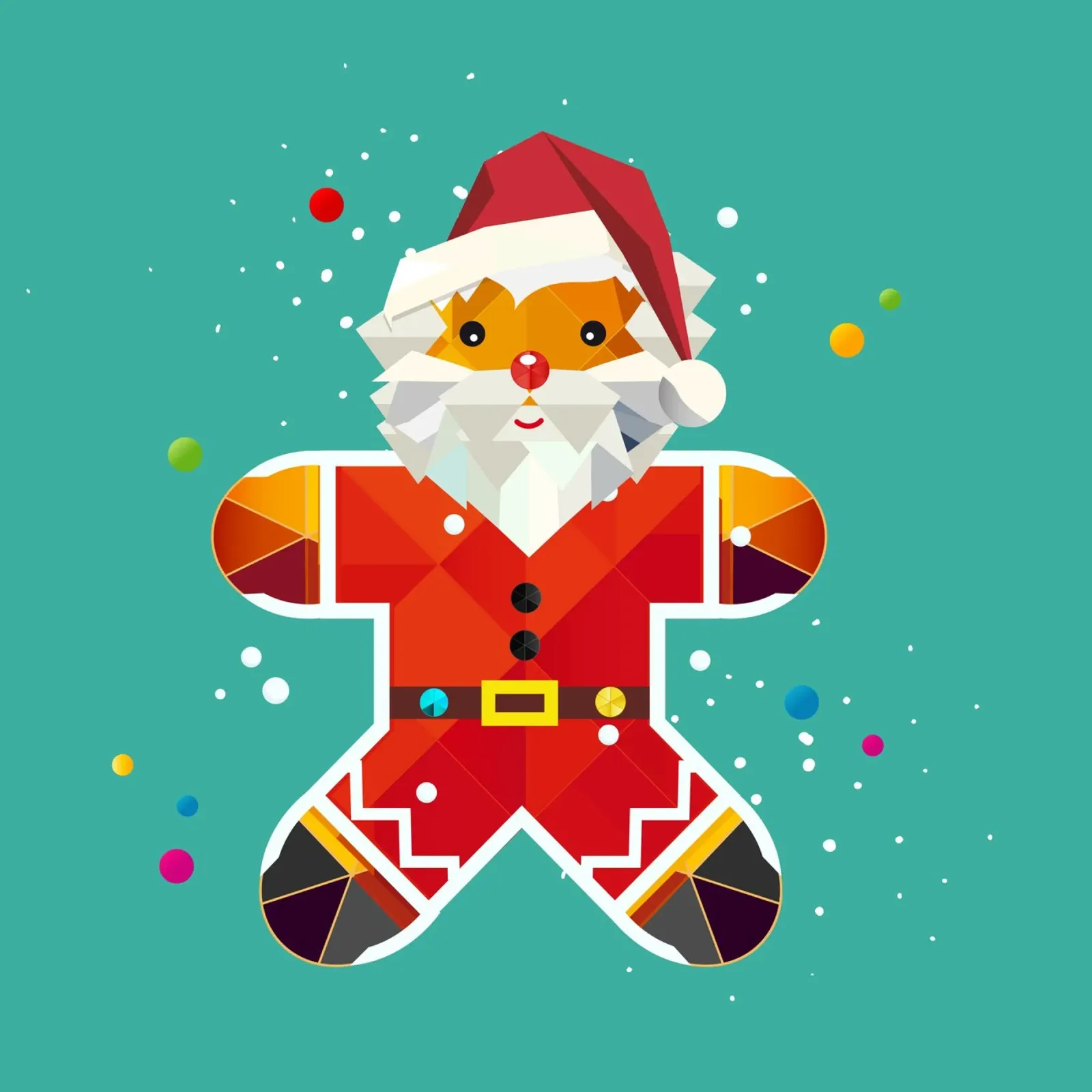 Peperkoekman in kerstman ontwerp - Creatieve kerstillustratie canvas van namosh
