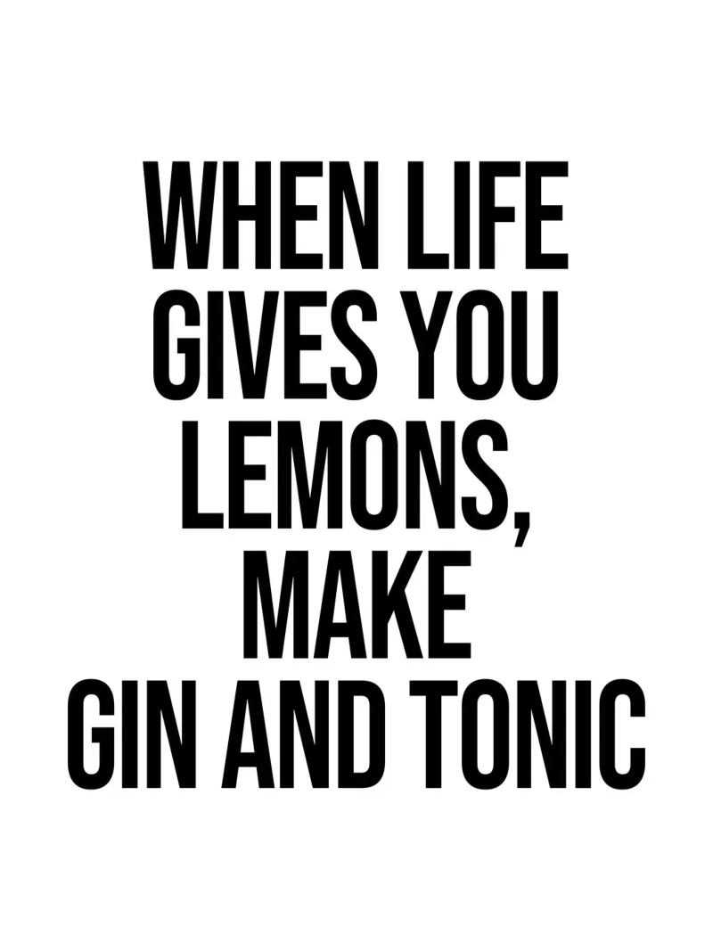 Wenn das Leben dir Zitronen gibt, mach Gin Tonic Zitat Hahnemühle von Paigaam Studio