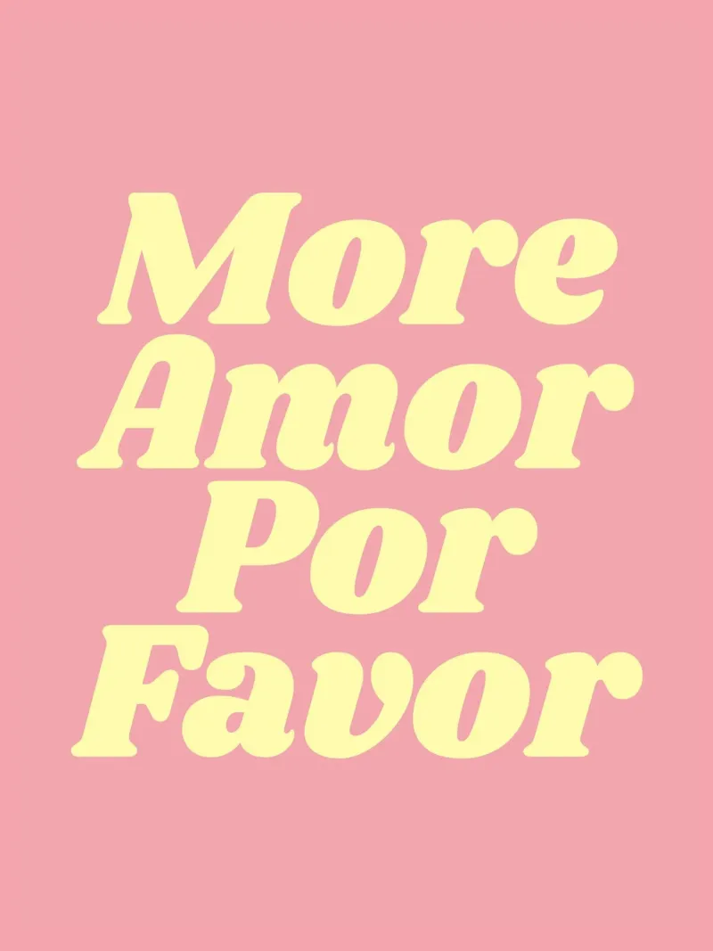 Più Amor Por Favor (tonalità rosa) poster da Paigaam Studio