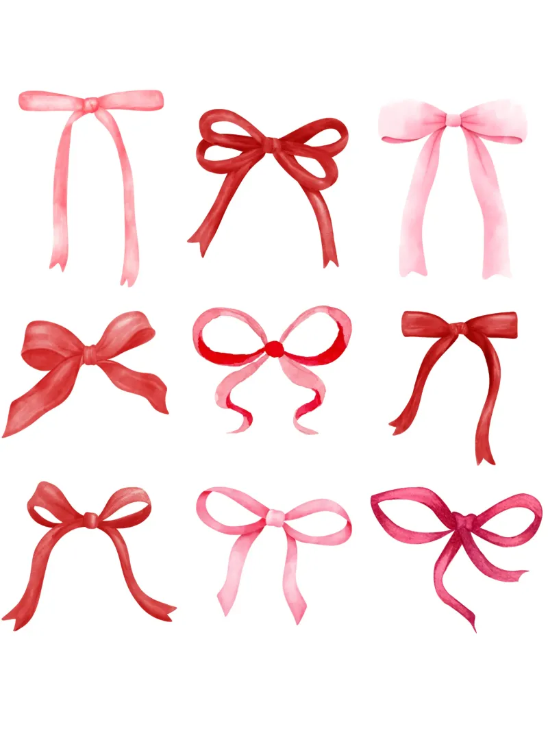 Coquette Watercolor Bows, Pink Bow Design, Cute Bow Print canvas with Floater frame by Coquette Club