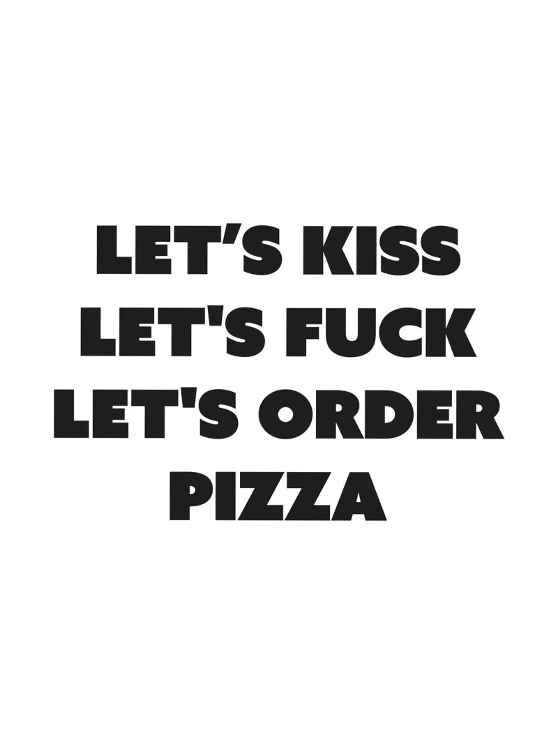 Let's order pizza quote poster con telaio in legno da Paigaam Studio