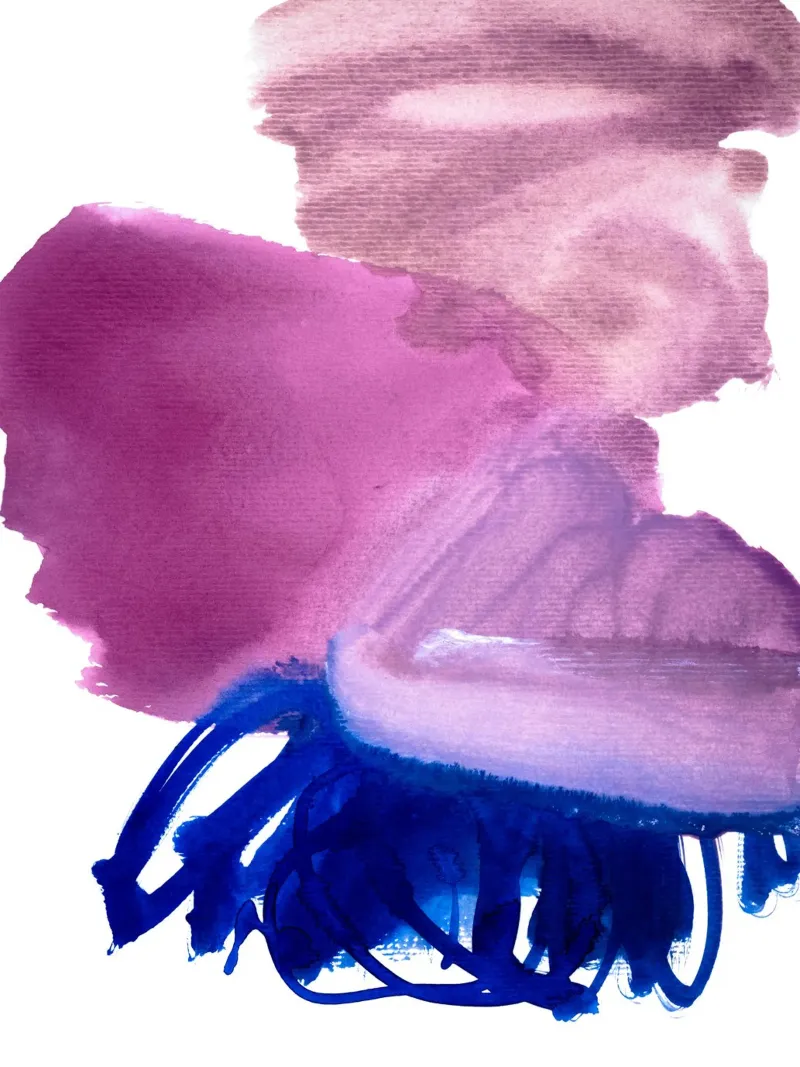 when blue surrenders to pink poster con telaio in legno da IRIS LEHNHARDT FINE ART