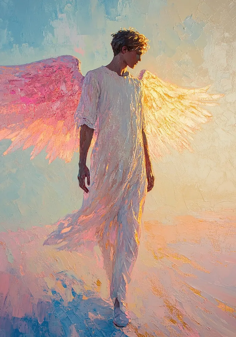 Angelo Arcangelo Fede Speranza Pace Amore carta hahnemühle da Nikis Art Studio