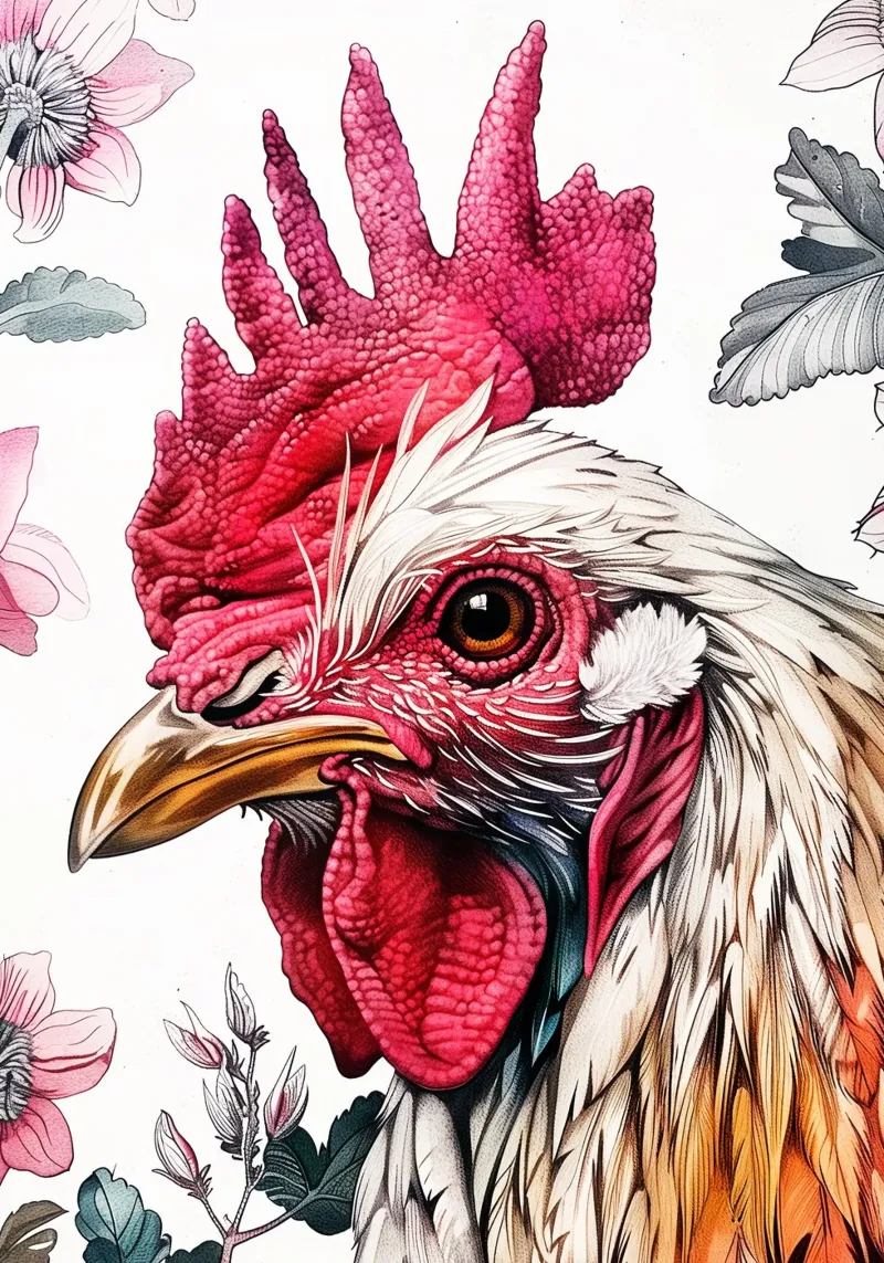Rooster animal art backlit film by Justyna Jaszke JBJart