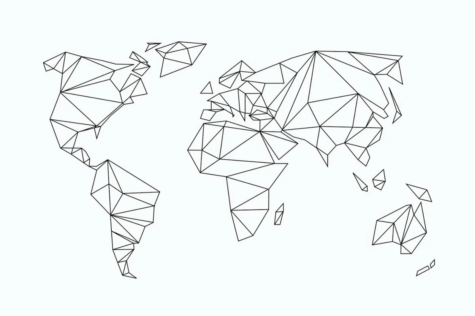 Geometrical World - white poster de Studio Nahili