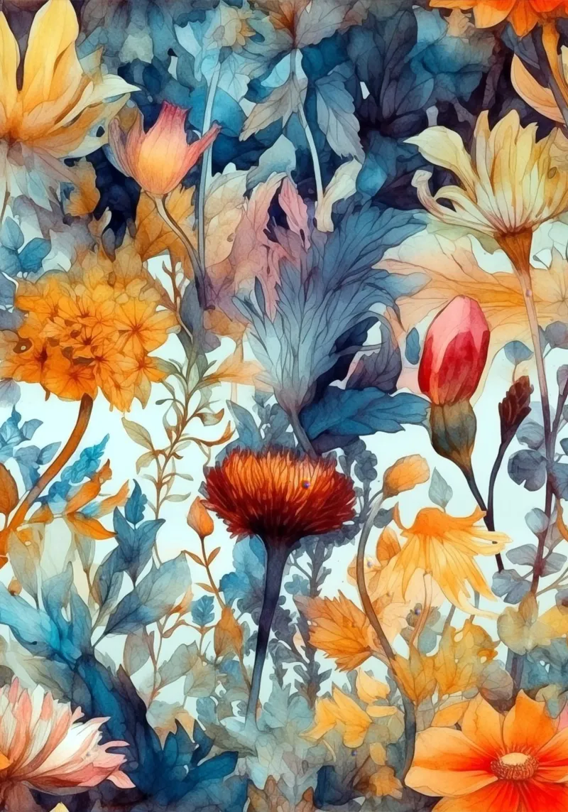 Colori prato natura arte poster con telaio in legno da Justyna Jaszke JBJart