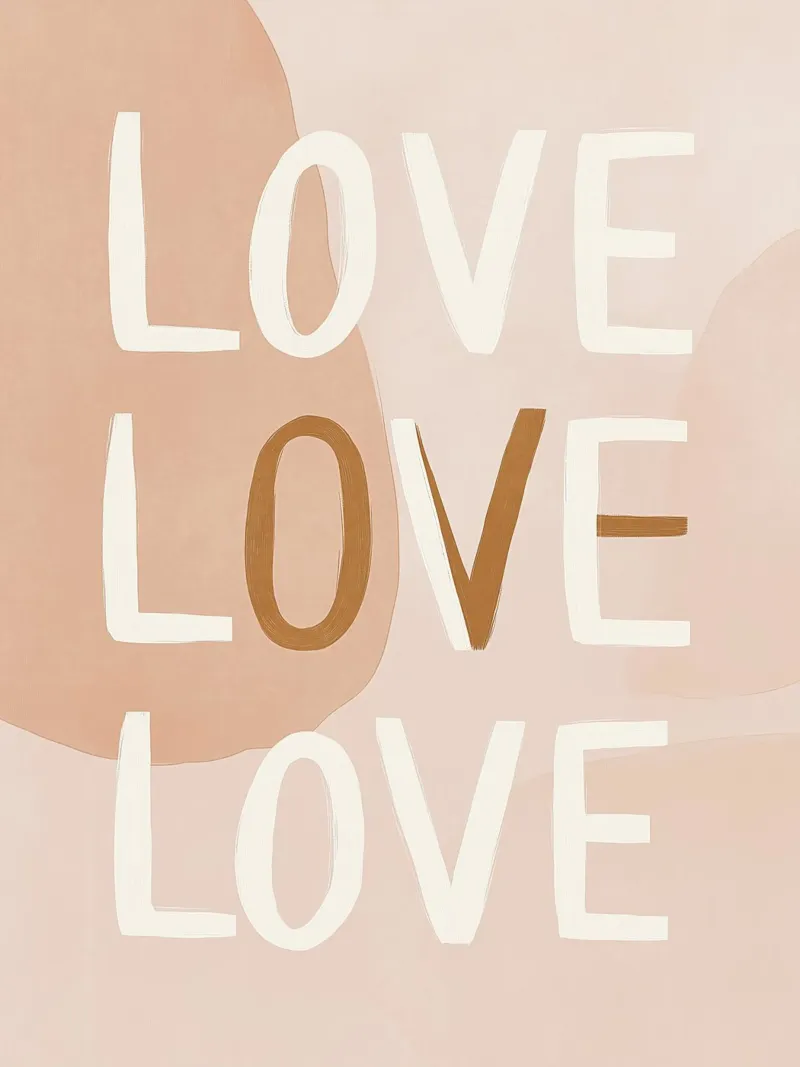 Ispirazione Kreative Liebes poster con telaio in legno da Carinaprint