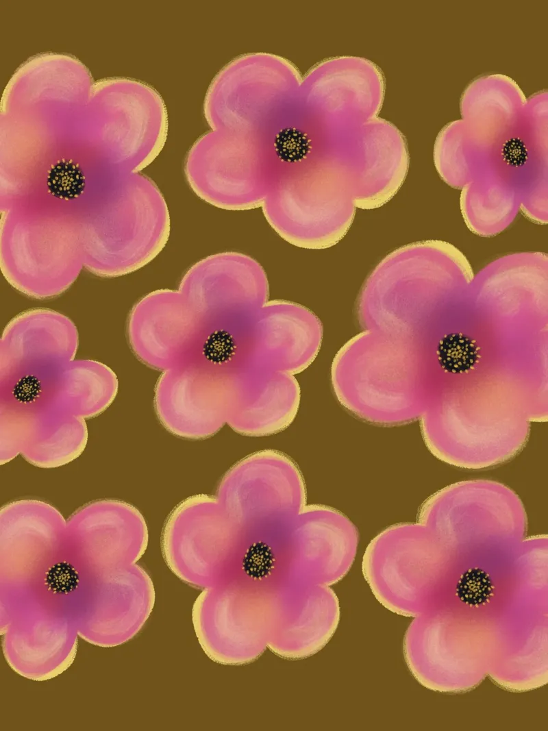 Bold Pink Blossom -Pattern carta hahnemühle da Illustration Raissa Oltmanns