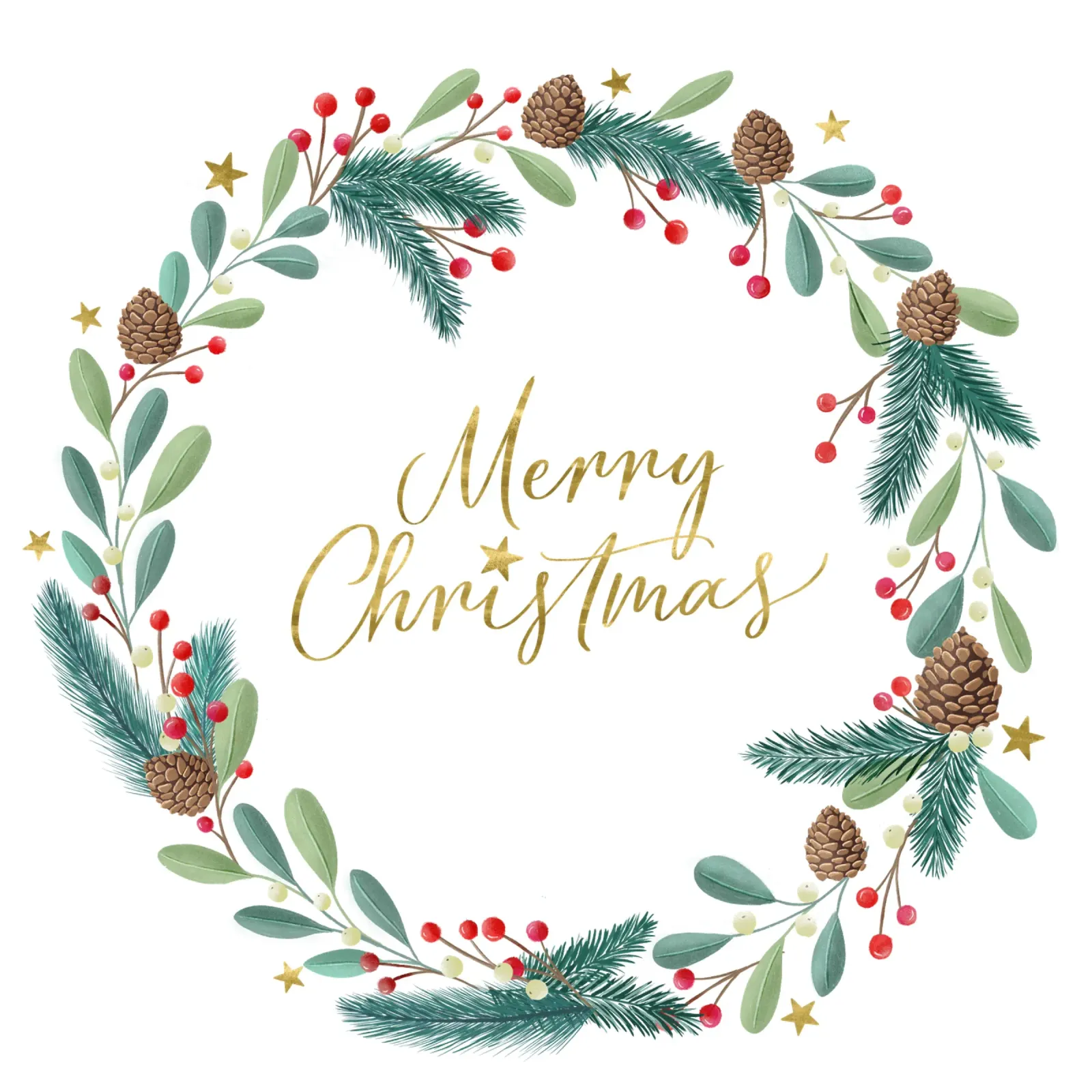 Corona de Adviento, corona de Navidad, caligrafía, Feliz Navidad poster con marco de plástico de CalliLetters