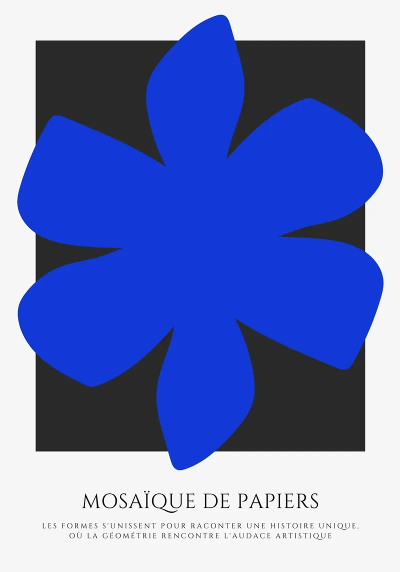 Il fiore blu poster con telaio in plastica da RS LAB STUDIO