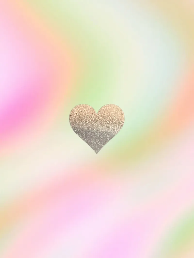Goldherz Regenbogen Poster mit Aluminium Rahmen von Monika Strigel