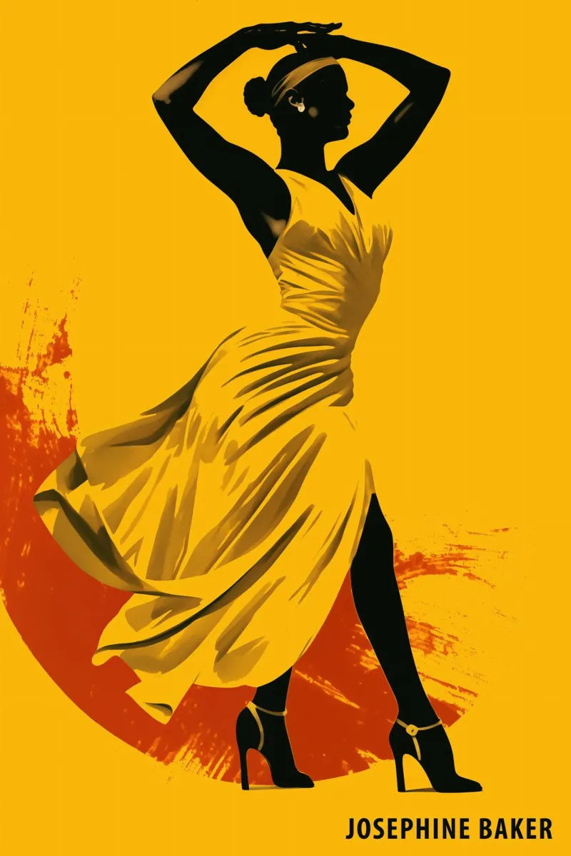 Josephine Baker | Icona dell'età del jazz nello stile di Toulouse-Lautrec poster da Autofocus