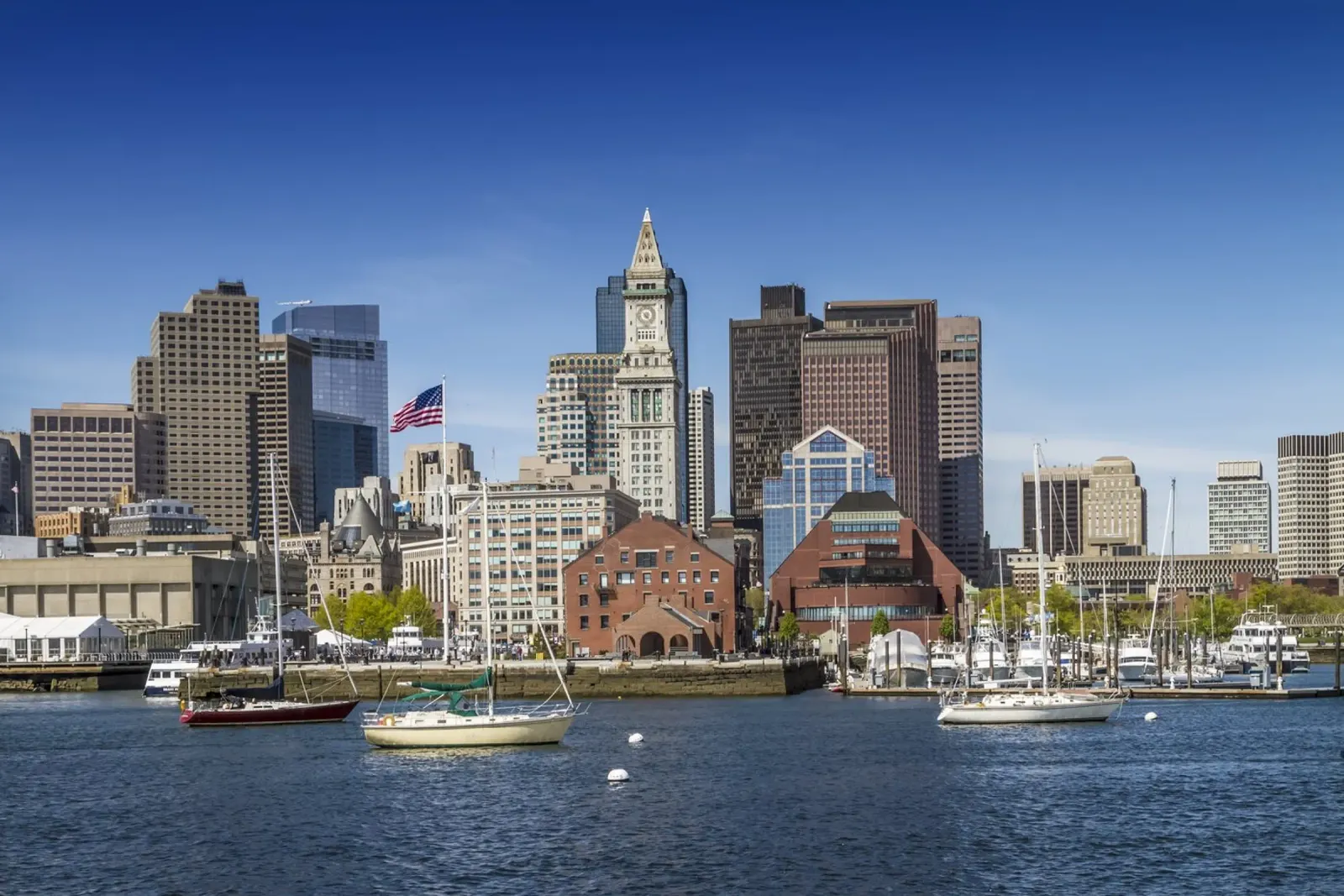 BOSTON Skyline North End & Financial District Poster von Melanie Viola