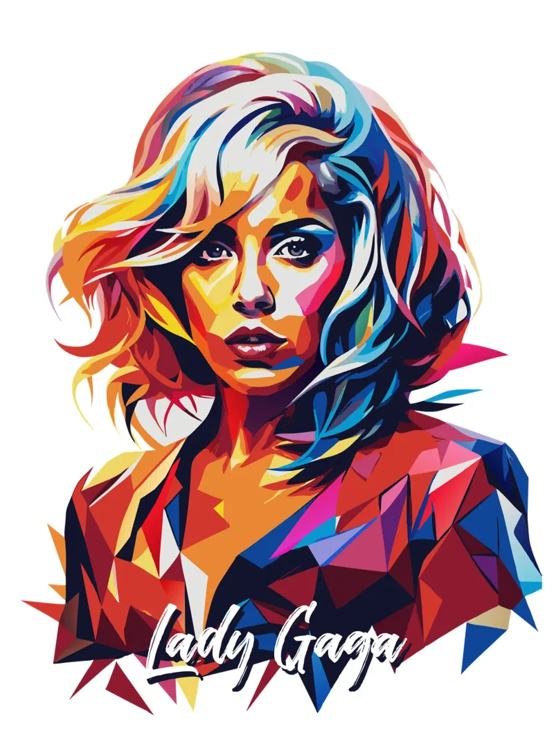 Lady Gaga Wpap Portrait Pop Art forex plate by vectorartnesia