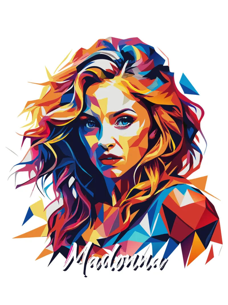Madonna Ritratto Wpap Pop ARt pellicola backlit da vectorartnesia