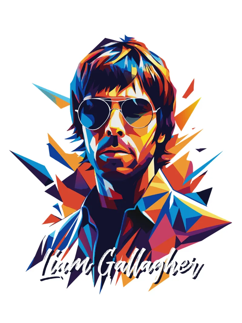 Liam Gallagher pellicola backlit da vectorartnesia