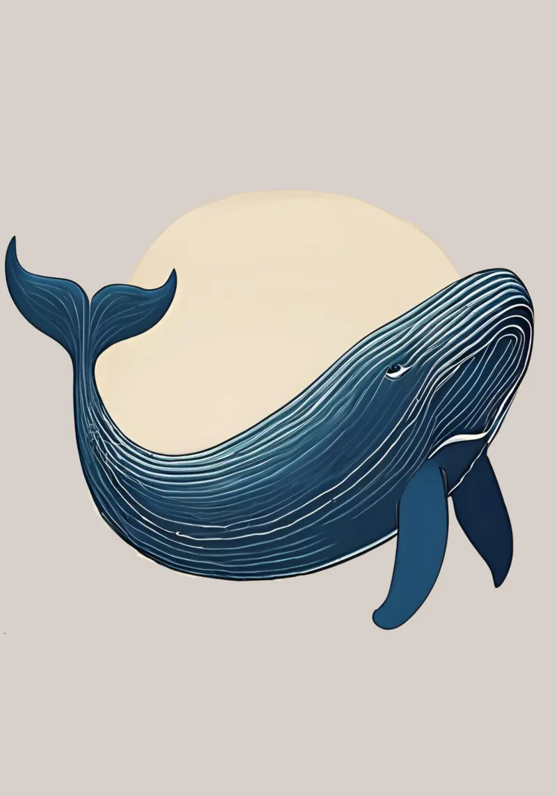 Whale of Wonder poster with wooden frame by Doodle Dreams Art