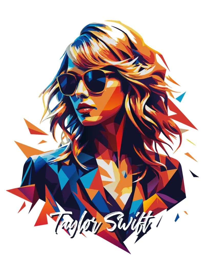 Ritratto di Taylor Swift Pop Art pellicola backlit da vectorartnesia