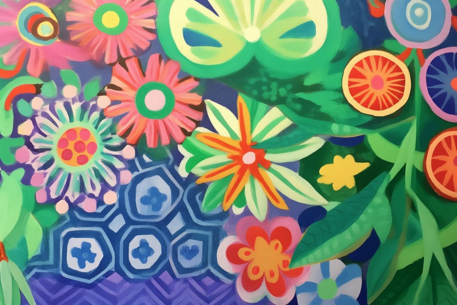 Couleurs de fleurs dansantes poster de Carinaprint