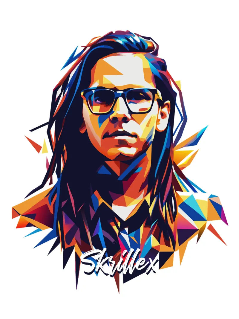Skrillex Pop Art Portret hahnemühle van vectorartnesia