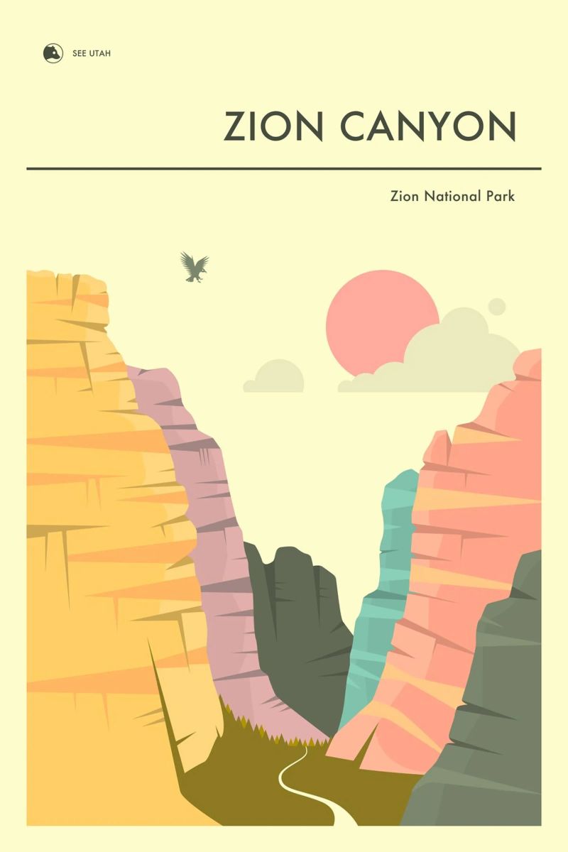 ZION NATIONAL PARK Poster von Jazzberry Blue