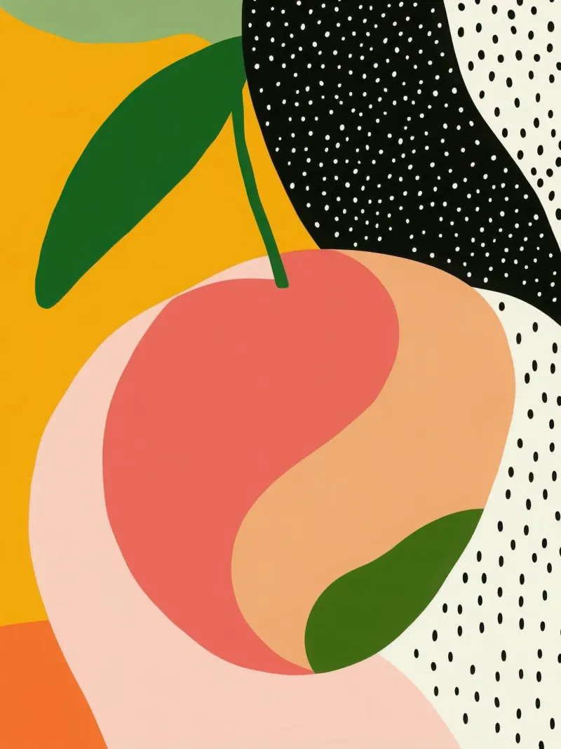 Abstract Cherry and Dotted Cherry poster by Pop and Fruits - Affiches & posters
