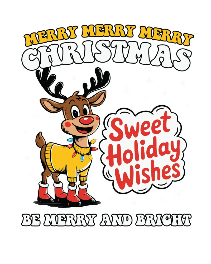 Merry Merry Christmas Be Merry and Bright poster with wooden frame by edsonramosart