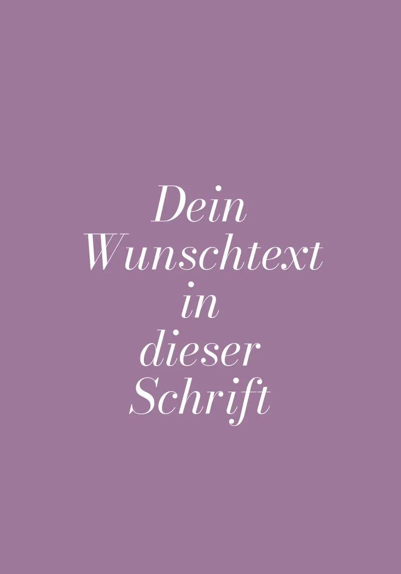 Lavendel lila mit Wunschtext poster con telaio in alluminio da BAINAI KIDS