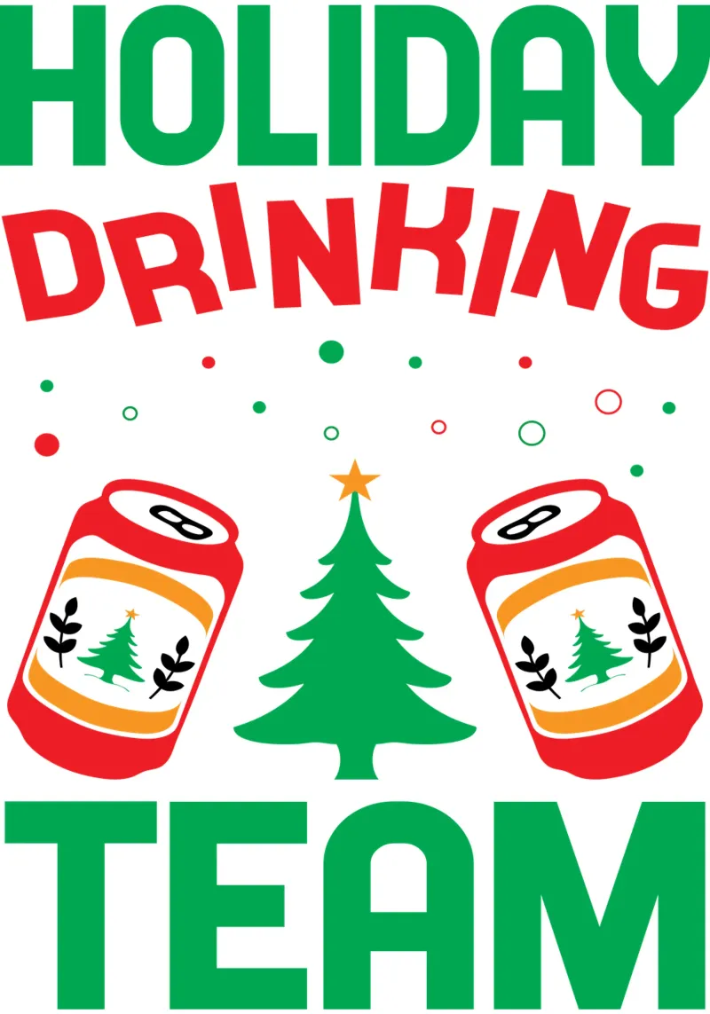 Holiday Drinking Team Christmas Day poster with aluminum frame by vickeyroads