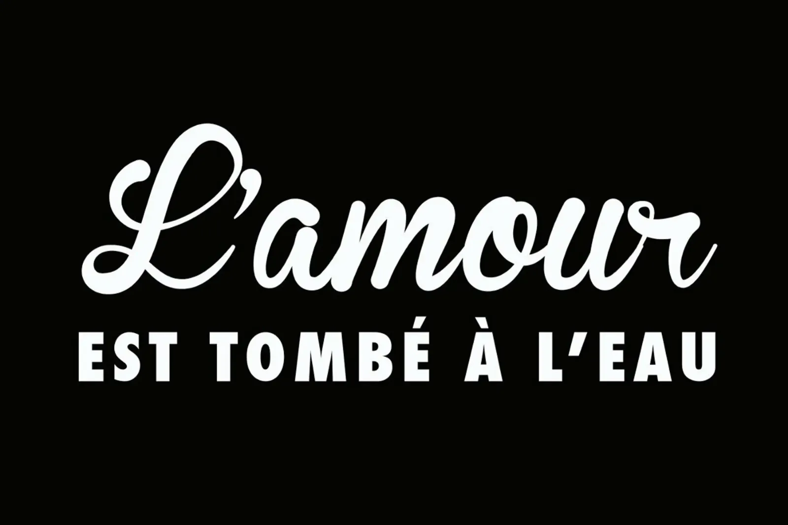L'amour tombé II white on black Leinwand von FRAICHE