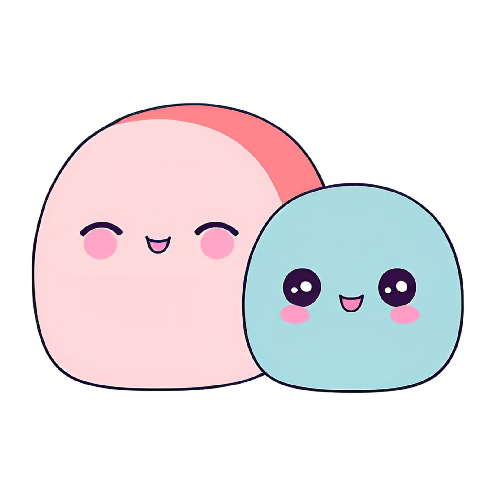 bocce kawaii 1 poster con telaio in alluminio da Rezh creations