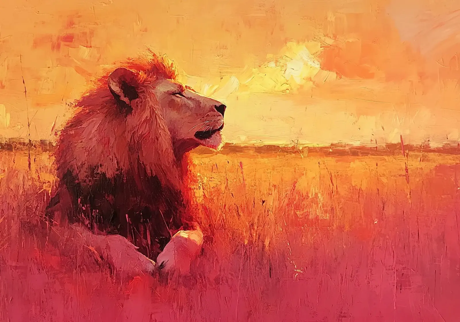 Regno selvaggio: il leone in libertà pellicola backlit da Nikis Art Studio