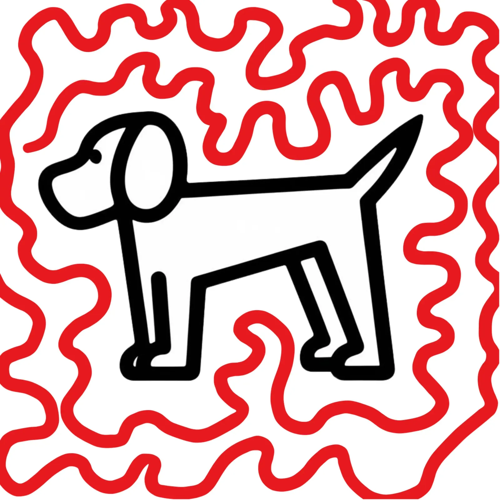 modern dog red 1 pellicola backlit da Rezh creations