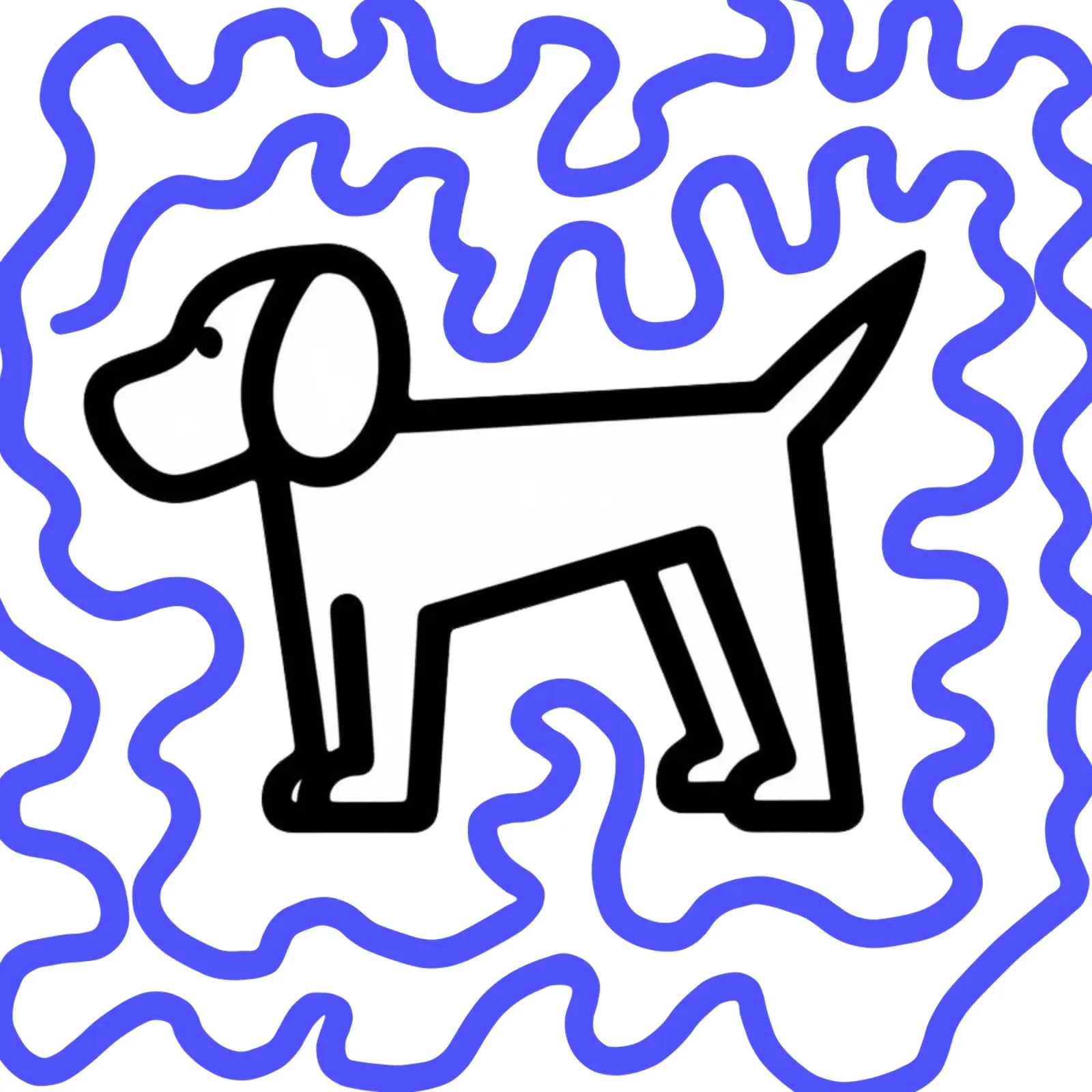 modern dog blue 1 poster da Rezh creations