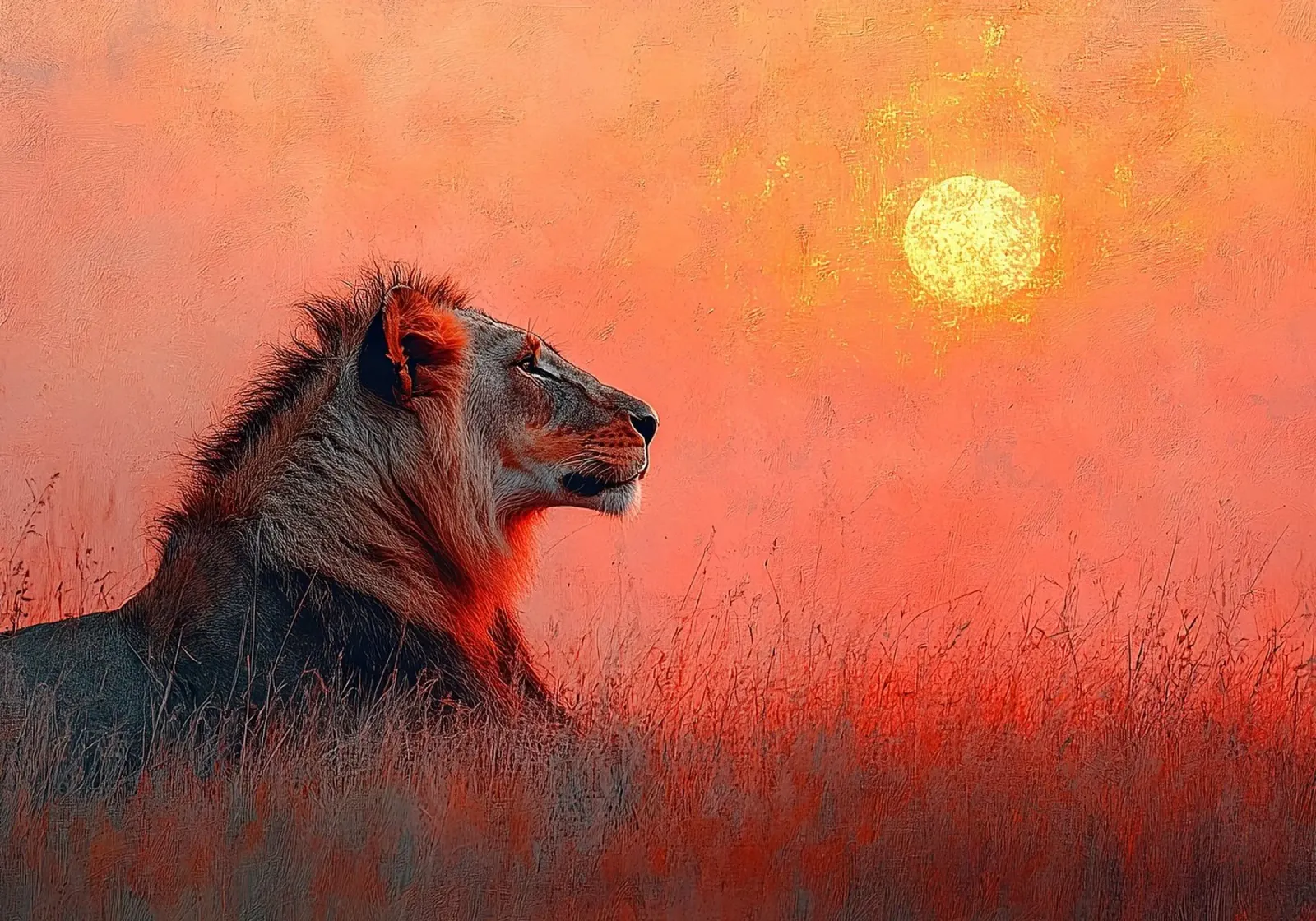 The lion of tomorrow: a look into the future canvas by Nikis Art Studio