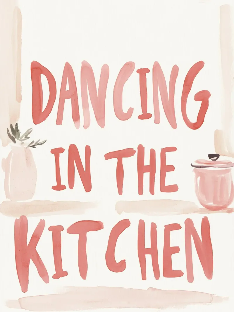 Dancing In The Kitchen poster con telaio in alluminio da treechild