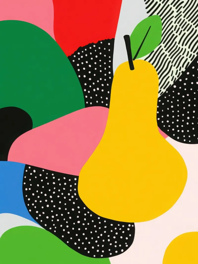 Pop Pear e design grafico carta hahnemühle da Pop and Fruits - Affiches & posters