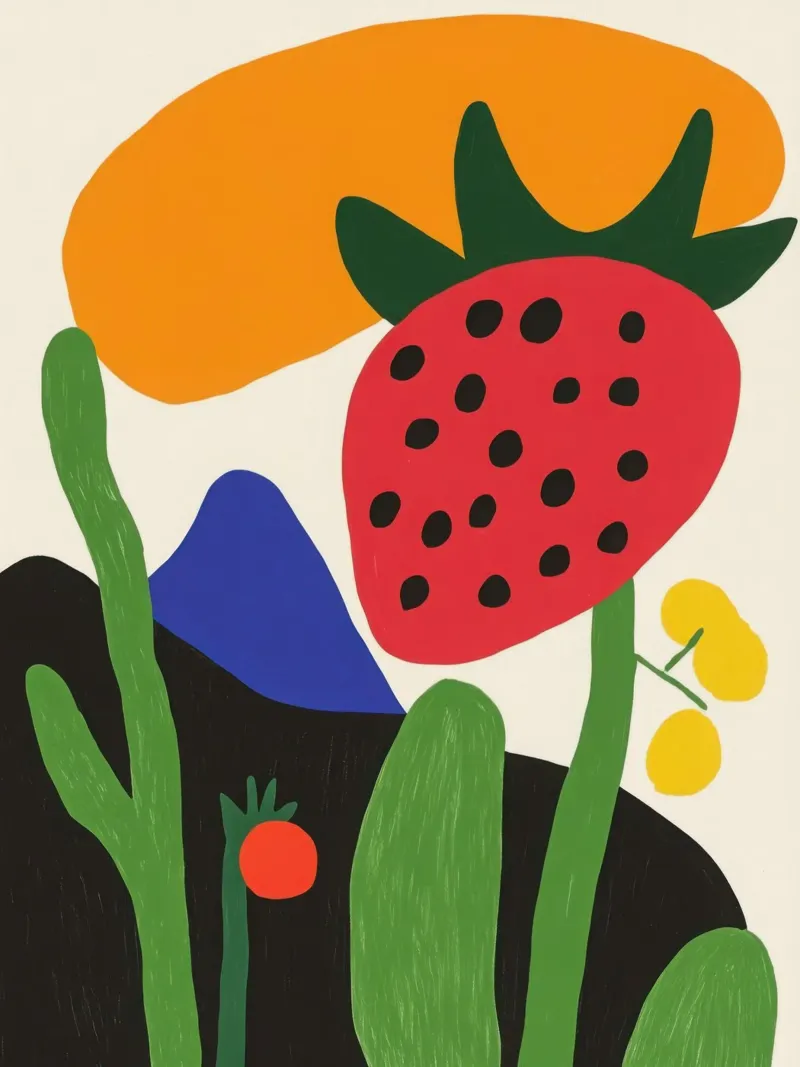 Fruity Nature Abstract canvas with Floater frame by Pop and Fruits - Affiches & posters