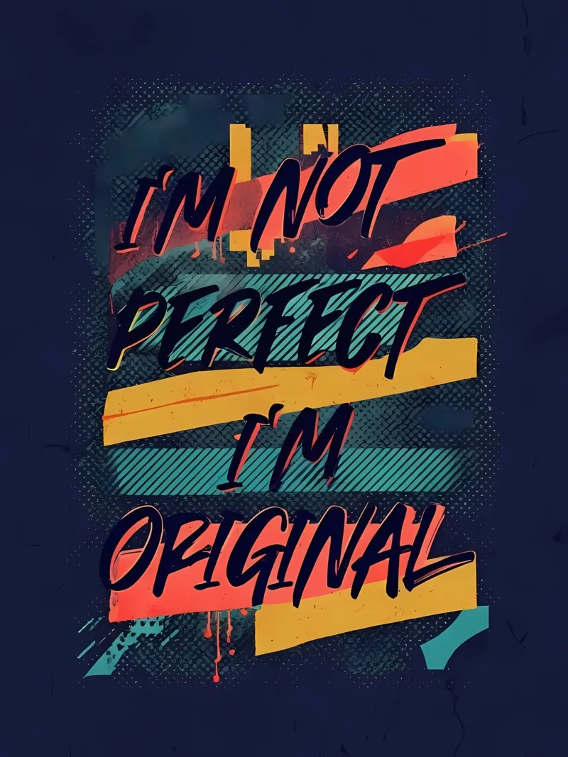 Ich bin nicht perfekt, ich bin originell - Abstrakte Kunst Zitat Hahnemühle von inspirational quote
