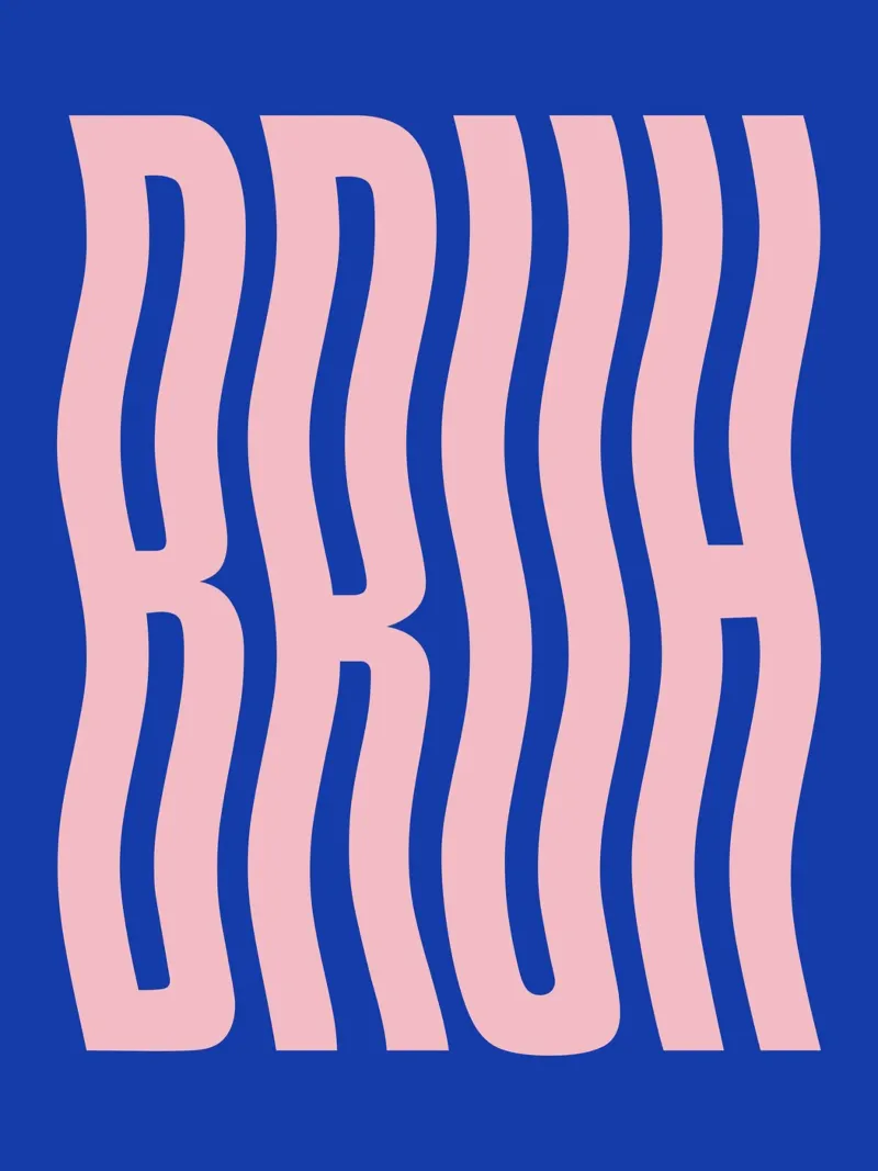 Bruh golvend type (Blauwtint) canvas van Paigaam Studio
