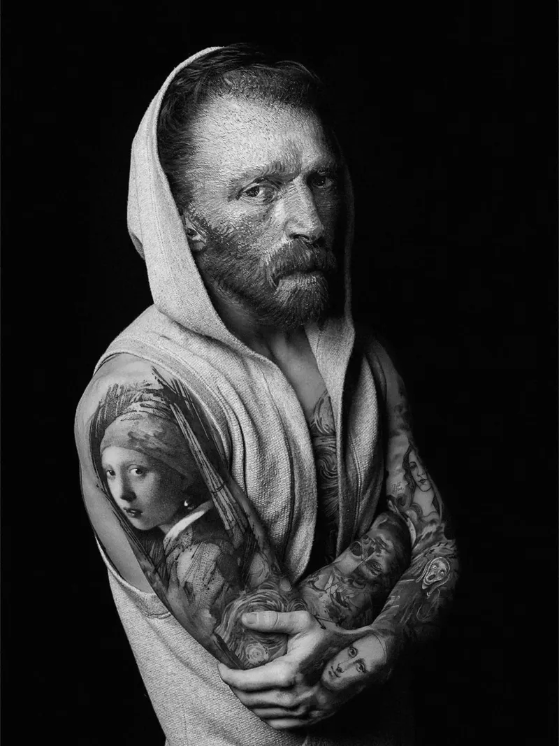 Van Gogh Tattoo poster with aluminum frame by Paste in Place