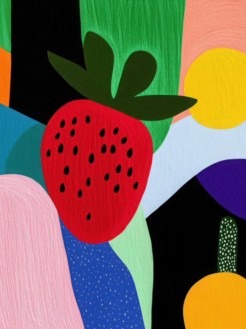 Fraise Estivale poster by Pop and Fruits - Affiches & posters