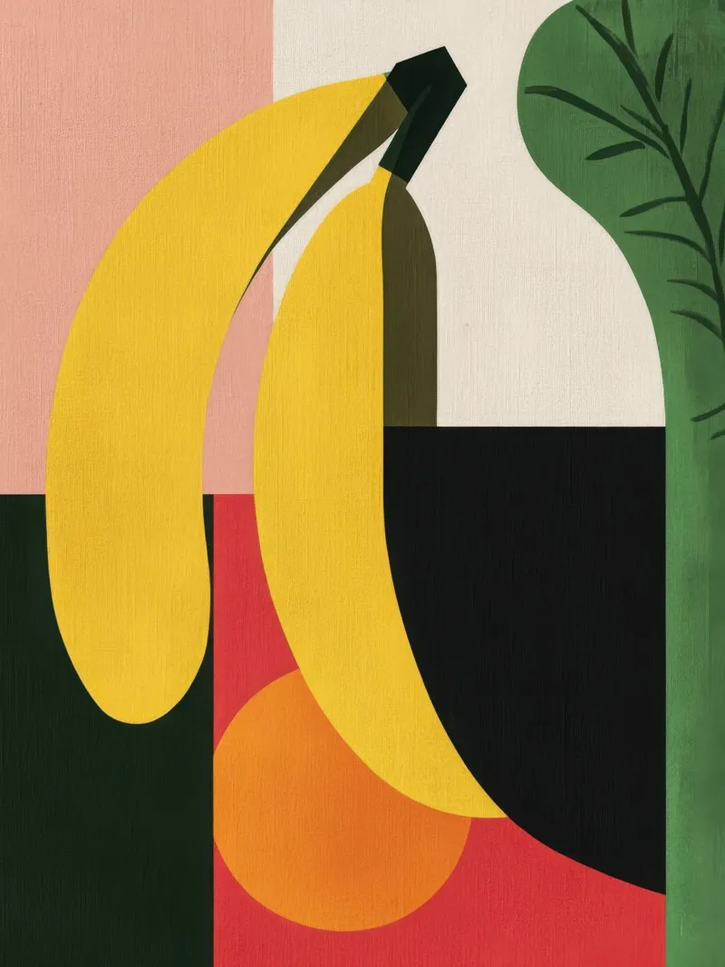 Banana geometrica pellicola backlit da Pop and Fruits - Affiches & posters