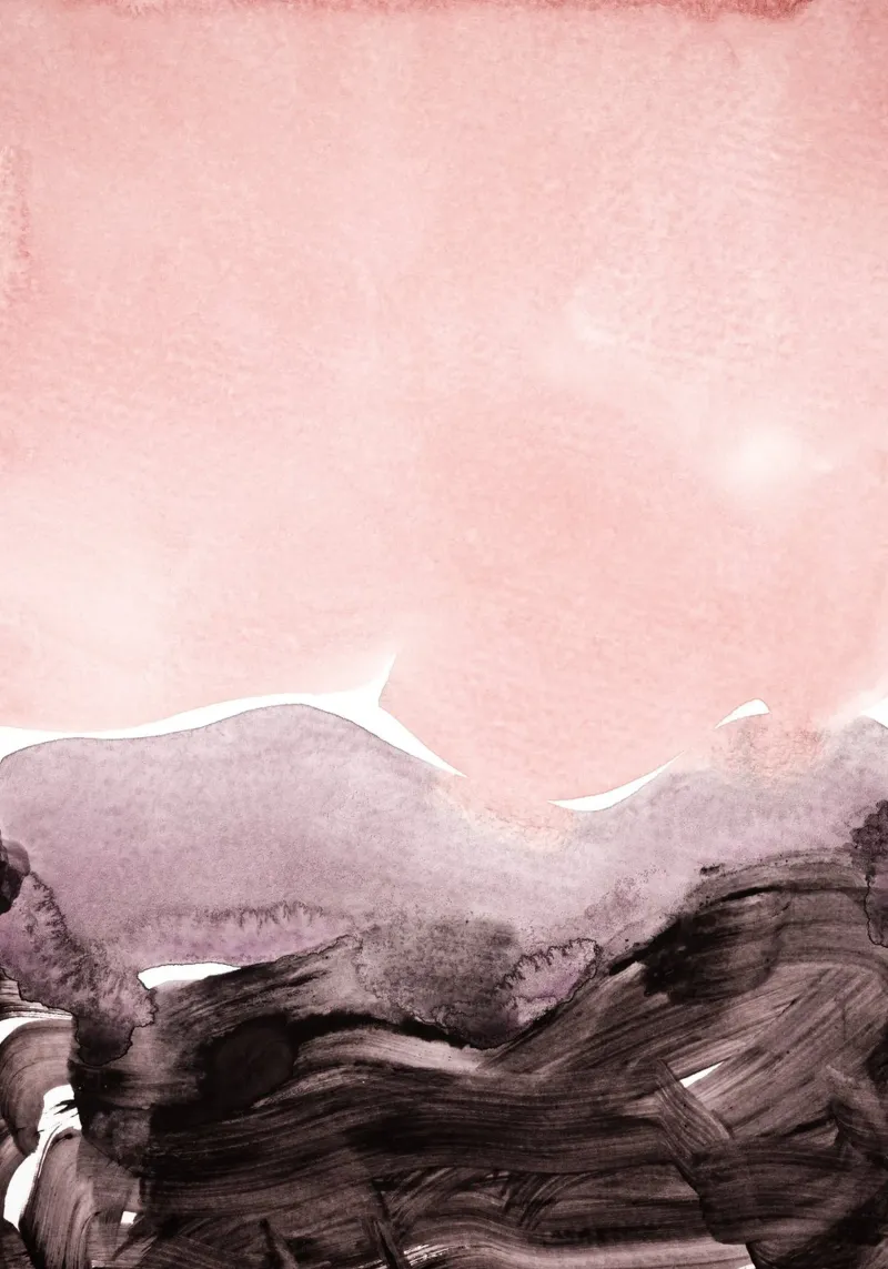 blush & mauve canvas met Baklijst van IRIS LEHNHARDT FINE ART