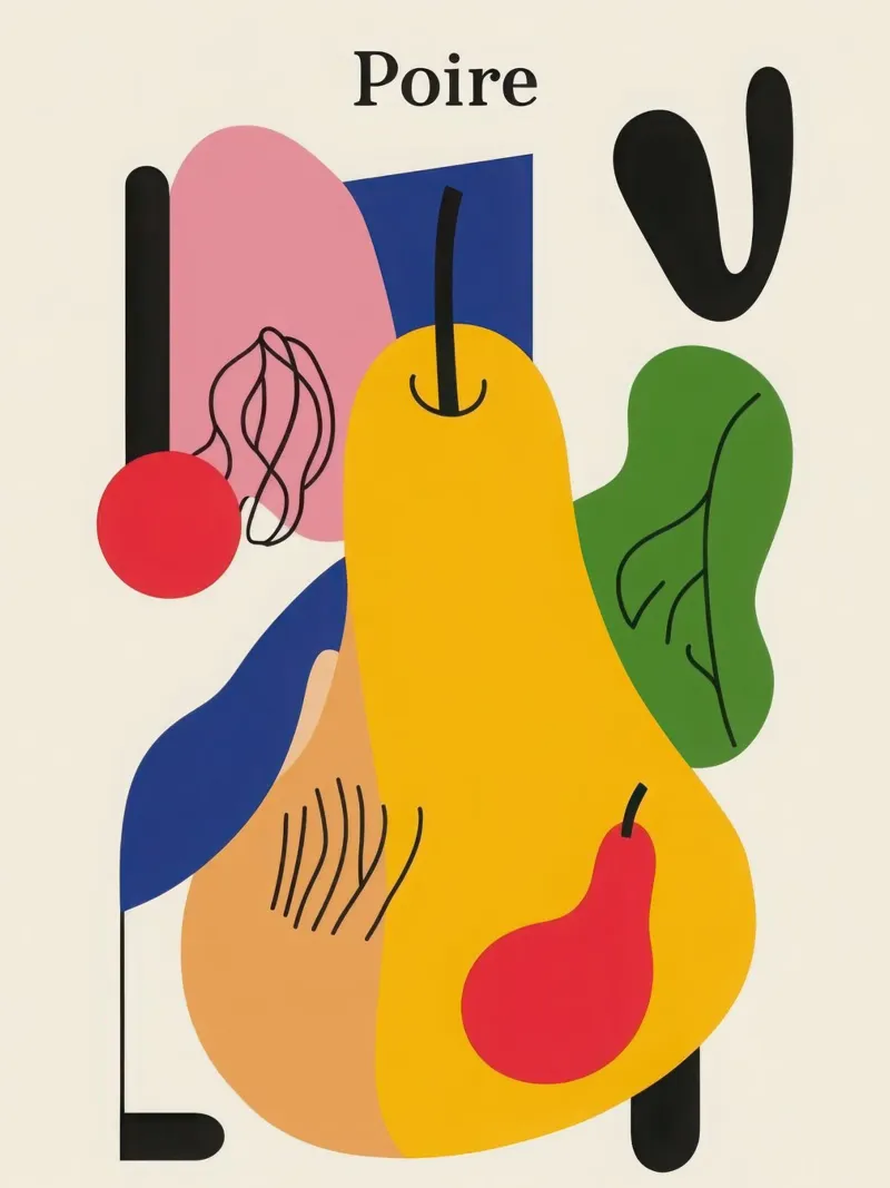 Pera geometrica pellicola backlit da Pop and Fruits - Affiches & posters