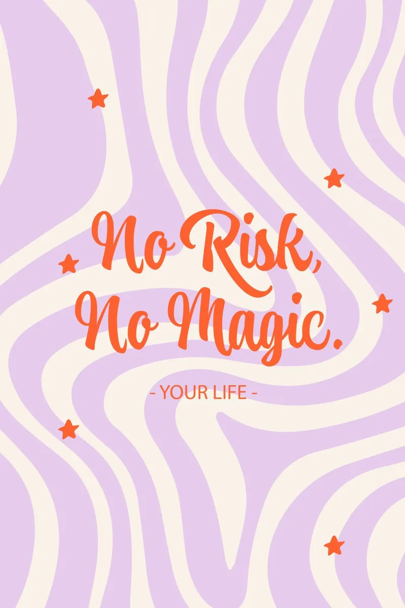 No Risk, No Magic poster with aluminum frame by Malou-Studio