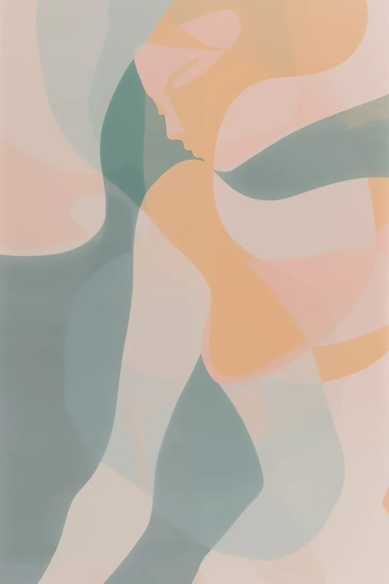 Abstrakter Frauenkörper in Pastell-Farben Hahnemühle von Autofocus